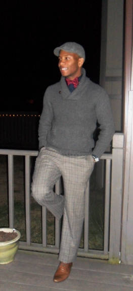 Shawl Neck Sweater and a Bowtie
